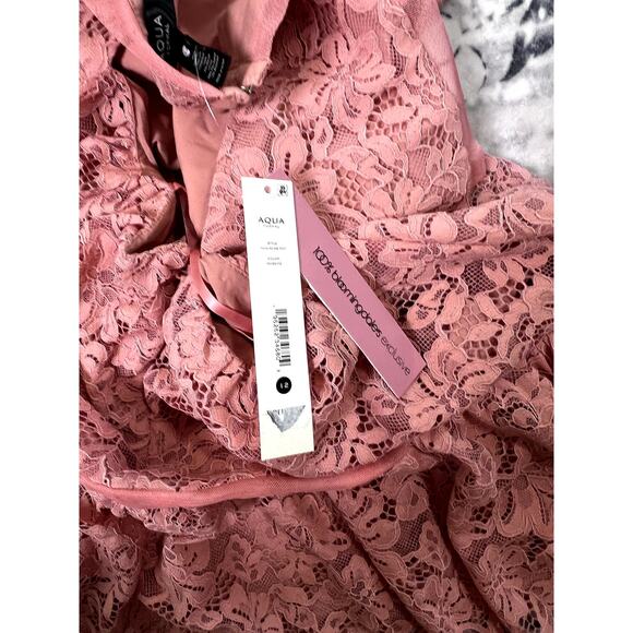 Aqua Womens Lace Above Knee Fit & Flare Dress Sz 12 - Picture 7 of 8